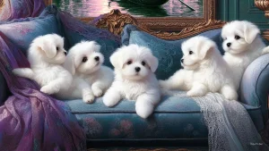 Magic Puppies Digital Art by JoieArtist, a tender digital painting radiating innocence and playful joy.