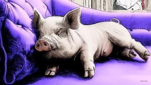 Pig Innocent Digital Art by JoieArtist, a tender digital artwork capturing purity and symbolic innocence.